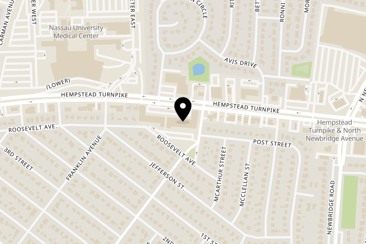 Map showing the location of Sufiya's Grill East Meadow on 2320 Hempstead Tpke in East Meadow